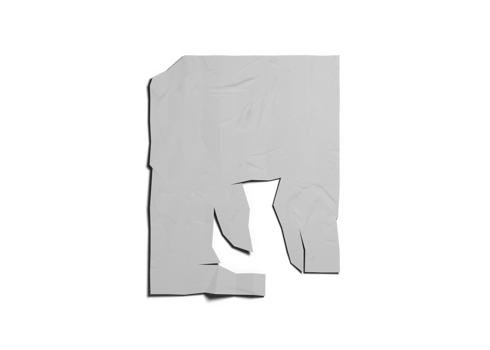 Crumpled poster mockup png