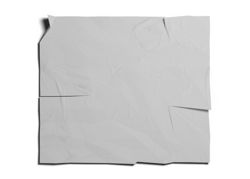 Glued wrinkled poster mockup png