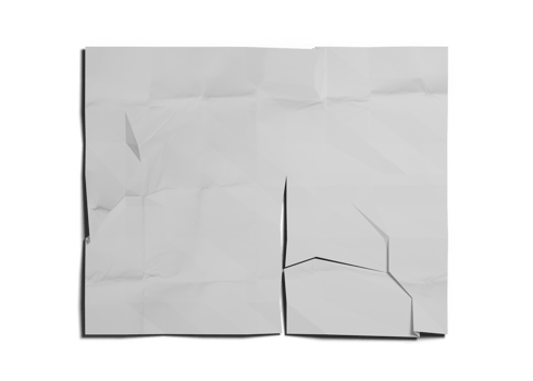 Crumpled poster mockup png