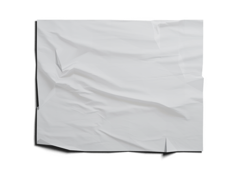 Crumpled poster mockup png