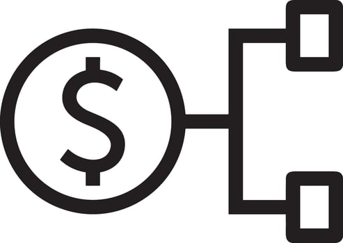 Money exchange payment icon symbol vector image. Illustration of the dollar currency coin graphic design image