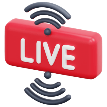 live streaming 3d render icon illustration png