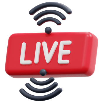 live streaming 3d render icon illustration png