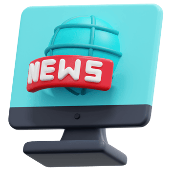 live news 3d render icon illustration png
