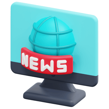 live news 3d render icon illustration png
