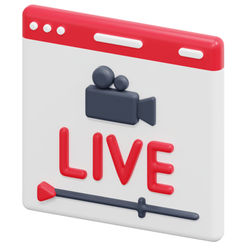 streaming 3d render icon illustration png