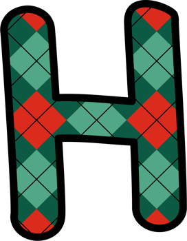 H Alphabet, grid pattern, red, green png