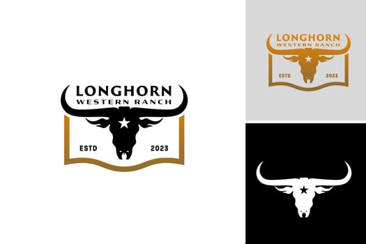 Longhorn Western Ranch Logo is a design asset that depicts a logo inspired by the Western theme, vector