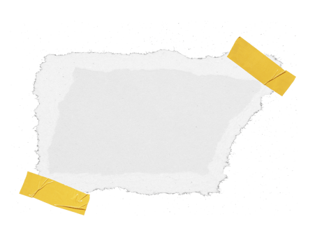 a sheet of paper torn to pieces on transparent background png file