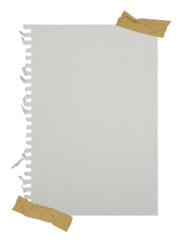 White note paper on transparent background png file