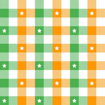St. Patrick's day plaid pattern with star background. plaid pattern background. plaid background. Seamless pattern. for backdrop, decoration, gift wrapping, gingham tablecloth, blanket, tartan. vector