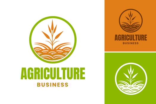 Logo design for a business in the agriculture industry, suitable for farms, agricultural equipment manufacturers, organic food companies, and any other related ventures. vector