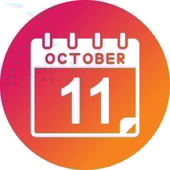 11 October Vector Icon