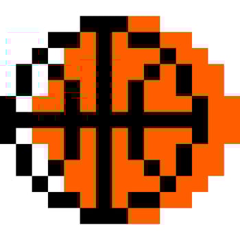 Basketball cartoon icon in pixel style vector