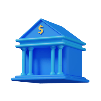 Bank 3d icon with isolated background png