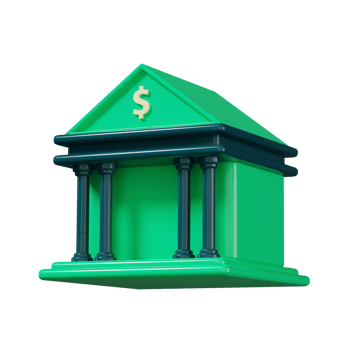 Bank 3d icon with isolated background png