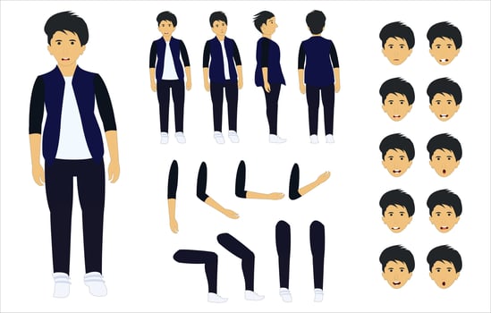 Young boy cartoon character vector