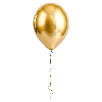 3D realistic helium gold balloon that is isolated. AI Generative png