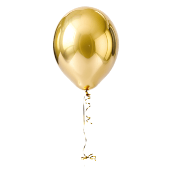 3D realistic helium gold balloon that is isolated. AI Generative png