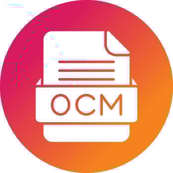 OCM File Format Vector Icon