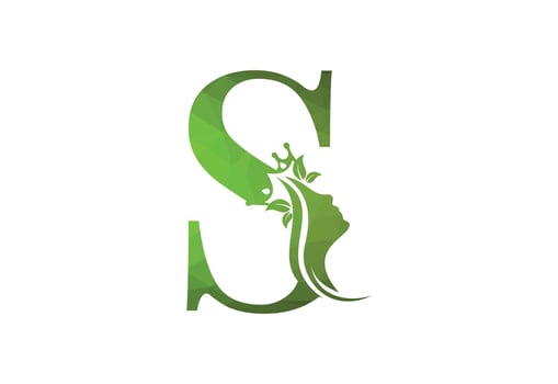 low poly elegant beauty and spa treatment letter S logo. vector