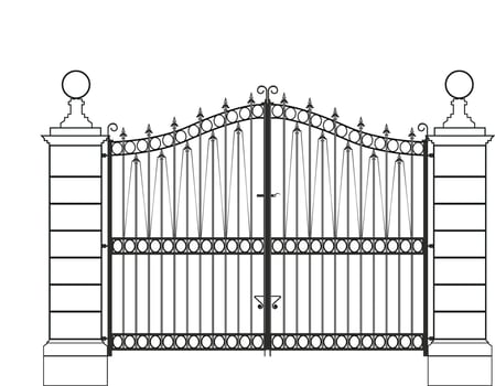 3D Steeliness Steel Main Gate for House vector
