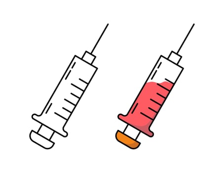 Syringe icon vector illustration. Doctors often use syringes to prevent and treat malignant diseases.