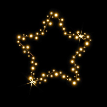Star shape with lights. Christmas decoration. Vector design.