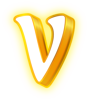 Gold Neon Letters V Logo png