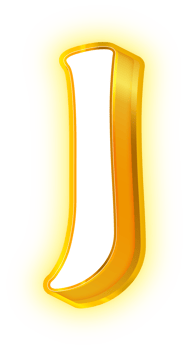 Gold Neon Letters J Logo png