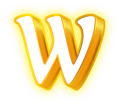 Gold Neon Letters W Logo png