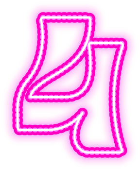 Pink Neon Number 4 png