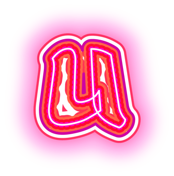 Pink Neon Letters u Logo png