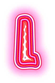 Neon Pink Alphabet Letters png