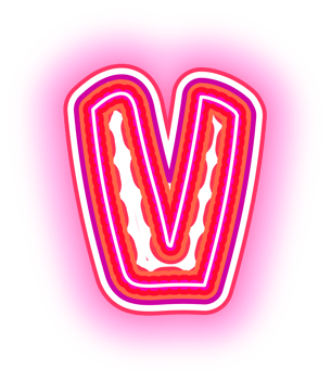 Neon Pink Alphabet Letters png