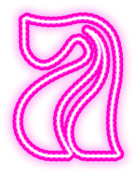 Pink Neon Letters Logo a png