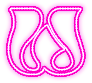 Pink Neon Letters Logo W png