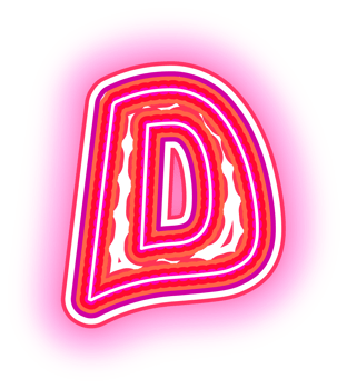 Pink Neon Letter D png