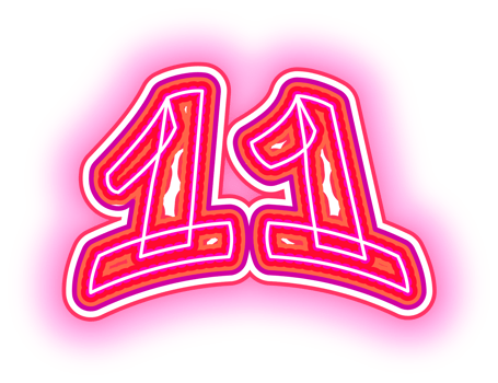 Pink Neon Number 11 png