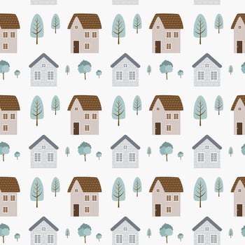 Cute House Seamless Pattern vector