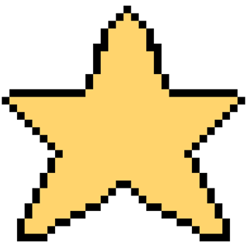 Pixel art style stars png
