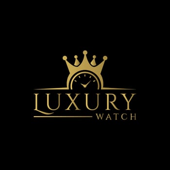 Luxury watch logo design creative and elegant minimal concept vector