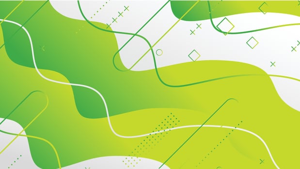 Abstract green wave gradient geometric shapes background design vector