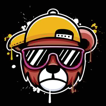 vector graffiti hand drawn cool teddy bear designs for streetwear illustration