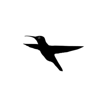 Flying Hummingbird Silhouette, can use Art Illustration, Website, Logo Gram, Pictogram or Graphic Design Element. Vector Illustration