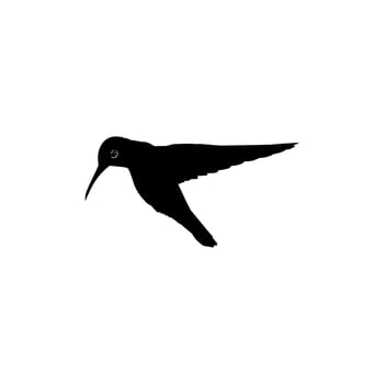 Flying Hummingbird Silhouette, can use Art Illustration, Website, Logo Gram, Pictogram or Graphic Design Element. Vector Illustration
