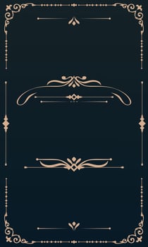 Border blank gold vintage floral decoration. Vintage wedding frame, Luxury invitation cover. Vector illustration