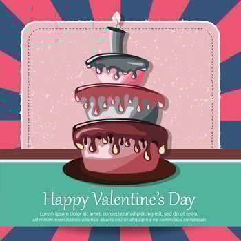 Colorful card for birthdays, Valentine's day, weddings, celebrations. Flat vector illustration
