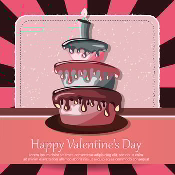 Colorful card for birthdays, Valentine's day, weddings, celebrations. Flat vector illustration
