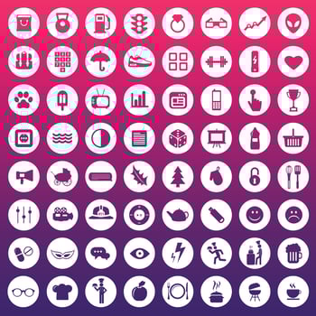 Universal icon set for websites and mobile applications. Flat vector illustration